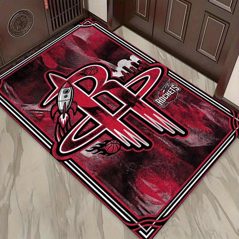 Houston Rockets Carpet Rug for Living Room Bedroom Home Sofa Decoration,Kids play Non-slip Floor Mat