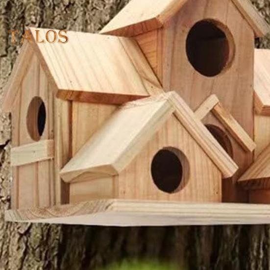 Vogelhäuschen für draußen, hölzernes Kolibri-Nest, Vogelhäuschen für draußen, großes Vogelhäuschen mit 6 Zimmern für die Dekoration im Garten und im Innenhof