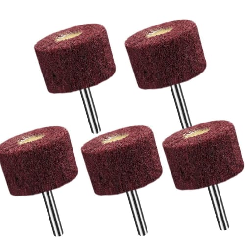 Fiber Polishing Wheel, Flap Wheel, Grinding Head, Polishing Buff, 6mm Shank, 40mm Diameter, 5-Pack, 10-Pack, Polishing Wheel, Cylindrical Head, for R