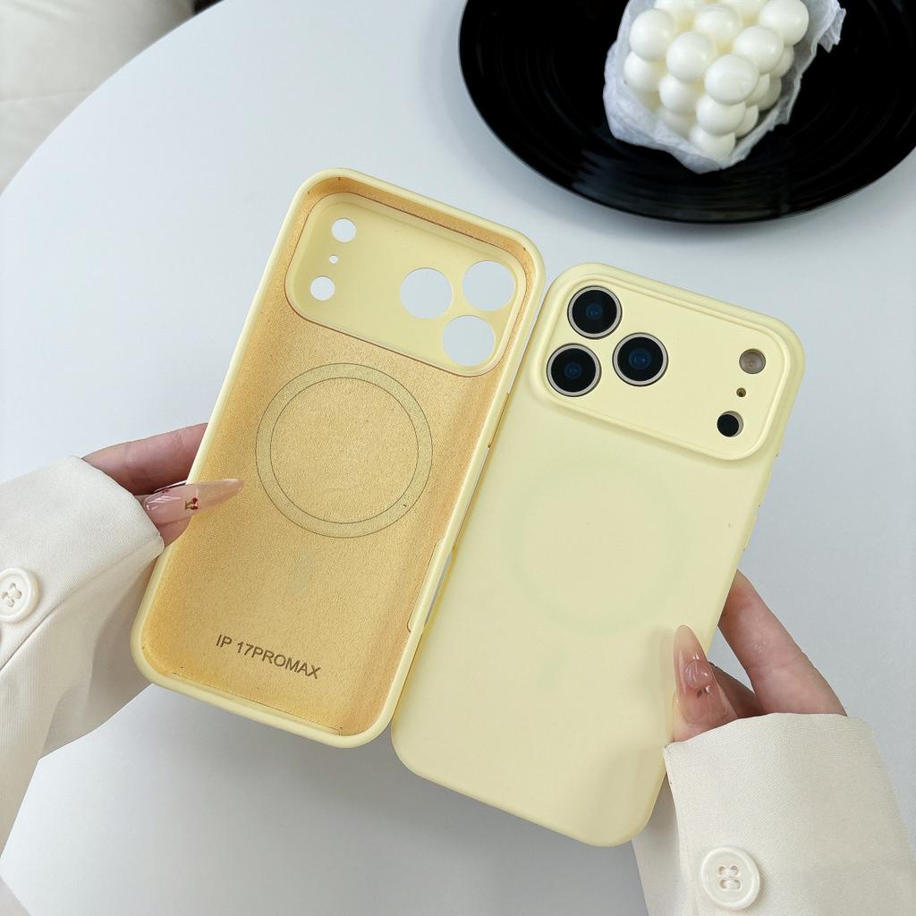 Original Liquid Silicone For Magsafe Magnetic Charge Phone Case For iPhone 17 Air 16 15 14 Plus 13 12 Pro Max Orange Color Cover