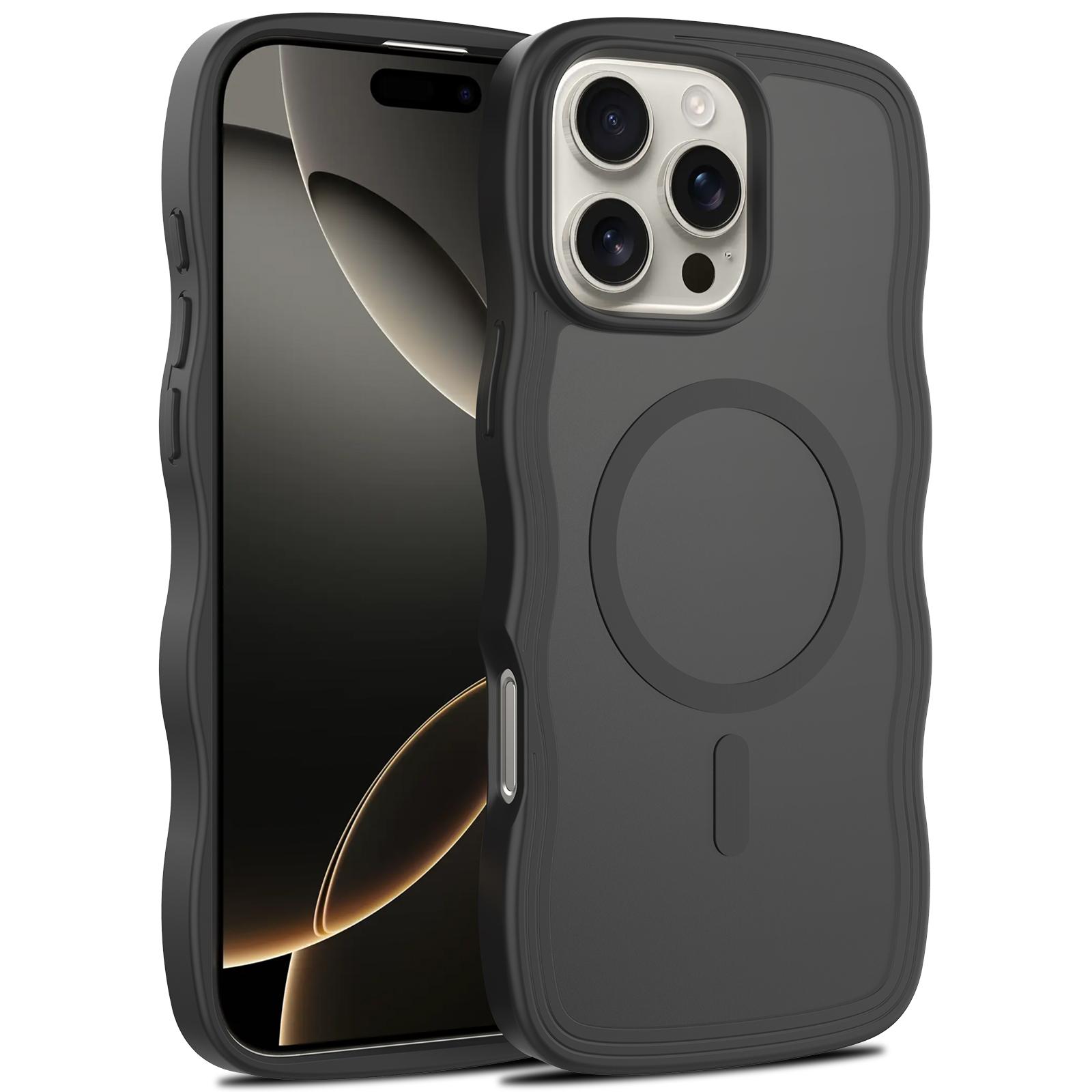 

Cute Phone Case for Magsafe Mag Safe Iphone 17 Pro Max Air 16E 16 E 15 Plus 14 13 12 17Pro 16Pro 15Pro 17E Matte Magnetic Shockproof Back Phone Cover iphone 17 pro max чёрный