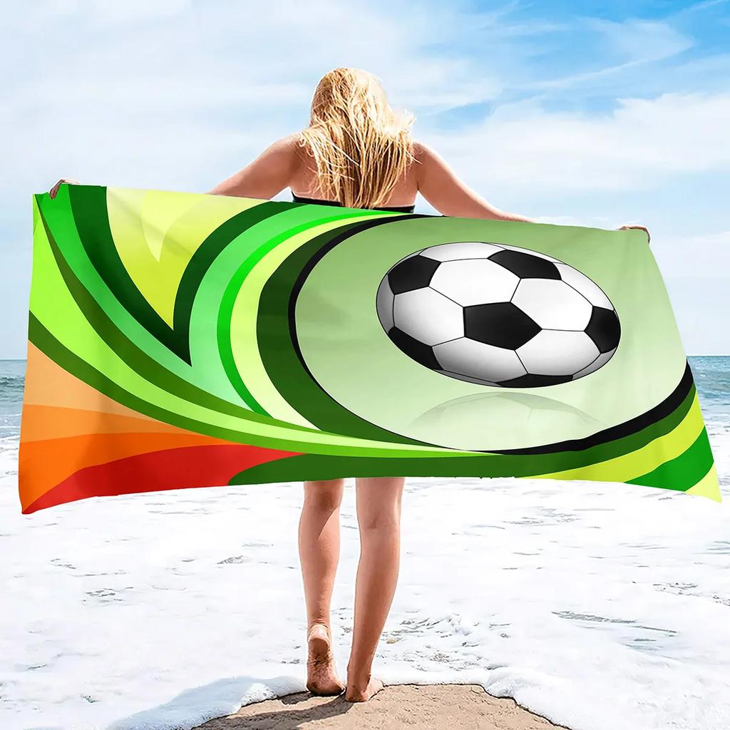 Soccer Beach Towel,Beach Towels for Men Boys,Football Towel Boys Sport Towel, Personalized   Pool Beach,Towel  Teen