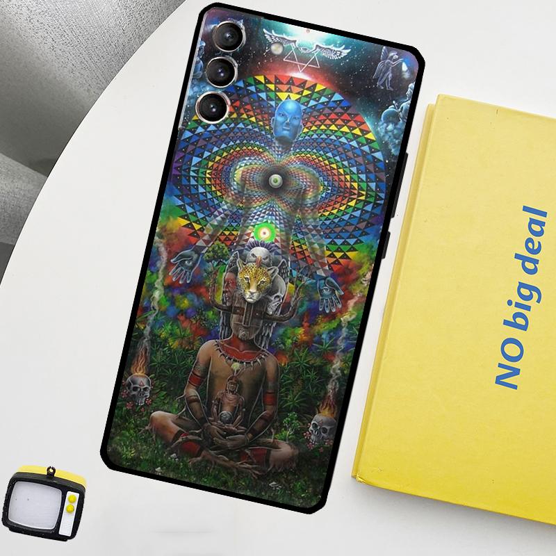 Spiritual Trippy Psychedelic Phone Case For Samsung Galaxy S25 Ultra S20 S21 S22 S23 Plus S9 S10 S25 FE S24 Ultra Cover