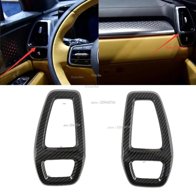 RHD LHD For Kia Sorento MQ4 - Rearview mirror cover trim door handle sticker Steering Wheel Panel Cover Trim styling