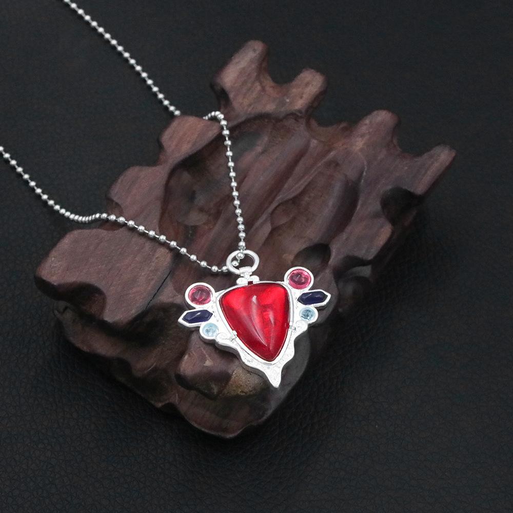 Red Stone of Aja Necklace Anime JoJos Bizarre Adventure Pendant Necklace for Manga Fans Cosplay Jewelry Prop Accessories