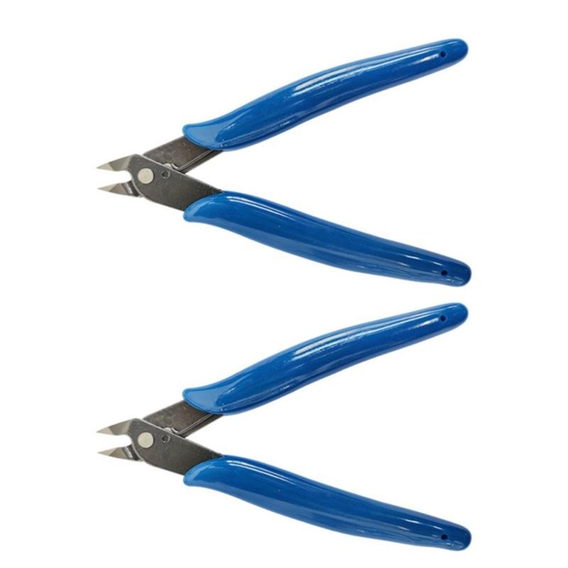 2pc Miniature Angled Pliers with Comfortable Grip Handle Diagonal Pliers Ideal for Model Building and DIY Tasks