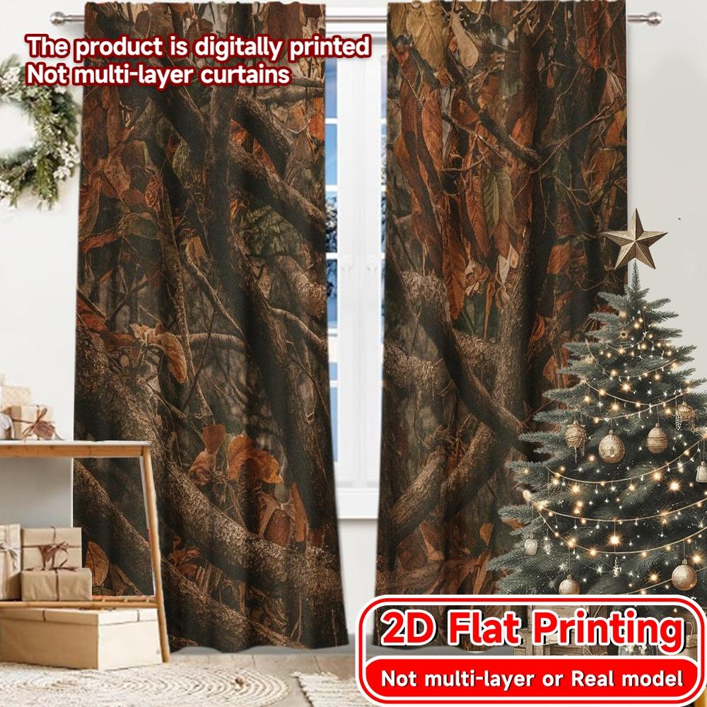 

2D Flat Printing 2pcs Autumn Tangle Modern Minimalist Curtains Polyester Curtains Home Decor Ldeal for Living Room Bedroom 100*130 Grommet Top 1pcs