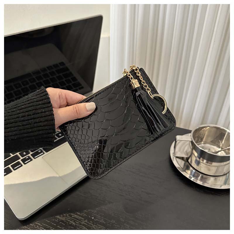 New Women'S Fashion Handheld Crocodile Pattern Handbag Simple  Wallet Multifunctional Card Organizer Autumn Winter