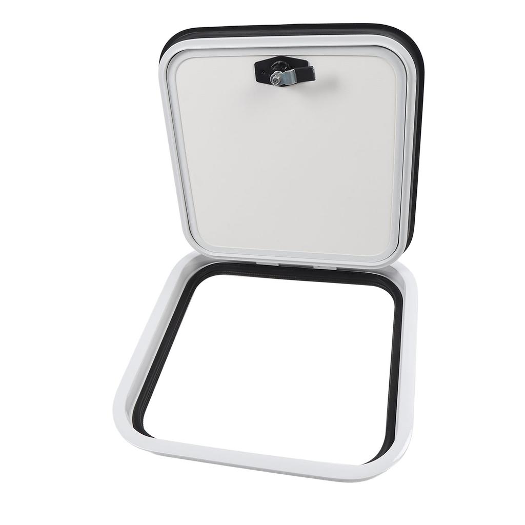 RV Compartment Door 16 X 16in Aluminum Alloy Rounded Corner Baggage Cargo Compartment Access Door for Motorhome
