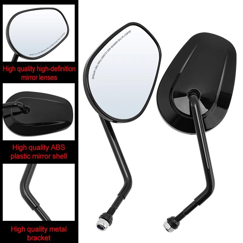 8MM Motorcycle Rear View Mirror Side Mirrors Left Right For Harley Touring Road King Sportster XL883 1200 Fatboy Dyna Softail
