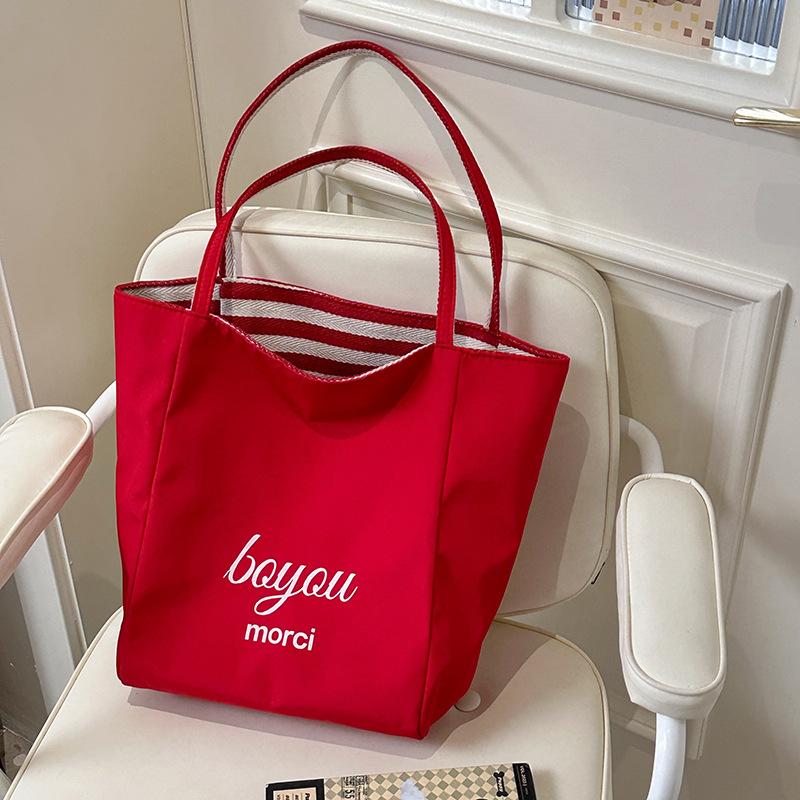 

Полосатая холщовая сумка 2025 новая корейский стиль ins сумка-тоут для отдыха на одно плечо большая вместимость сумка-тоут хозяйственная сумка