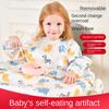 Waterproof Baby Feeding Bib Apron Smock, Full Coverage Mess-Free Bib with Table Cover for Kids 8M-5Y Boys Girls