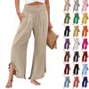 Kadın Palazzo Pantolon Yaz Rahat Bol Paça Pantolon Plaj Seyahat Tatil Kıyafetleri