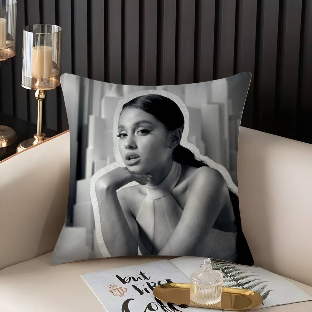 Singer A-Ariana G-Grandes Pillow Case Home Dorm Chair Back Short Plush Double-Sided Printing Office Nap Time Cushion Cover