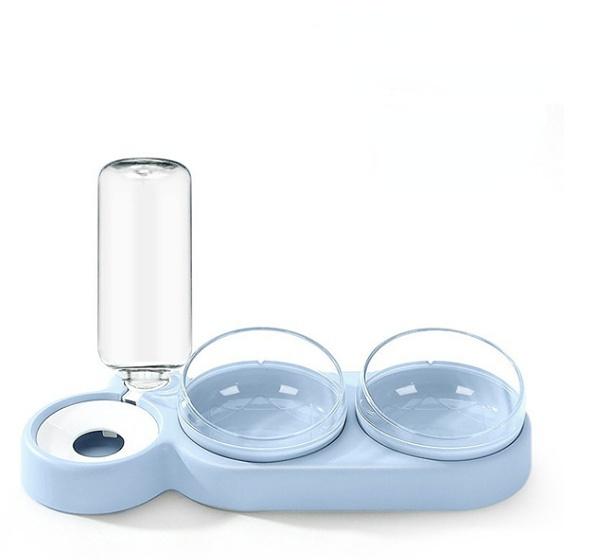 Pet Dogs Cats Double Bowls Food Water Feeder Container Dispenser for Dogs Cats Drinking Bowl