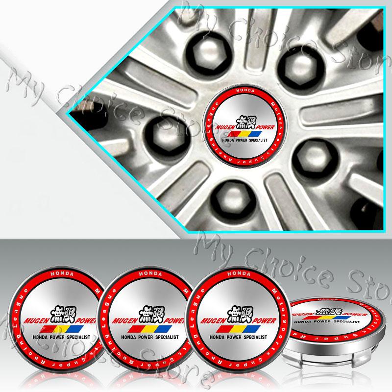4Pcs/lot 56mm Car Styling Mugen Logo Hubcap Wheel Centre Hub Caps Emblem Sticker For Honda Civic Accord CRV Hrv Jazz Accessories