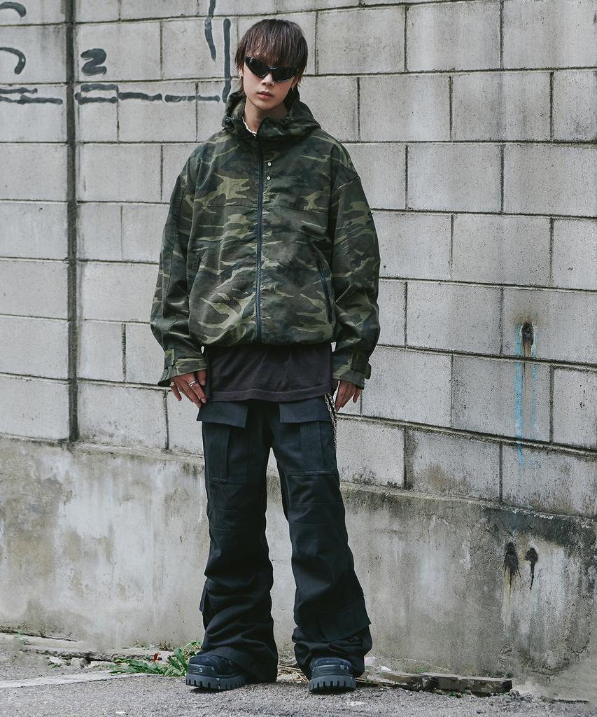 Loeolingladeu Flare Cargo Pants Khaki