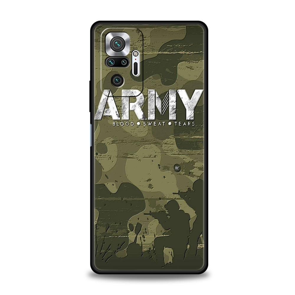 Military Army Special Forces Phone Case For Xiaomi Redmi Note 14 13 5G 10 11 12 Pro Plus 4G 14C 13C 12C 10C Black Cover