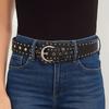 PU Leather Women's Waist Belt Studded Design Dress Jeans Waistband  Jeans Accessory