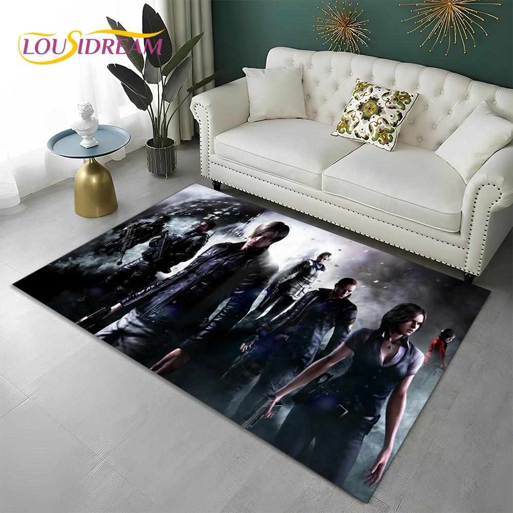 3D Games R-Resident Evil Gamer Carpet Rug for Home Living Room Bedroom Sofa Doormat Decor,kids Play Area Rug Non-slip Floor Mat