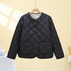 Women's Long Sleeve Padded Inner Coat V Neck Solid Color Casual Warm Short Quilted Jacket