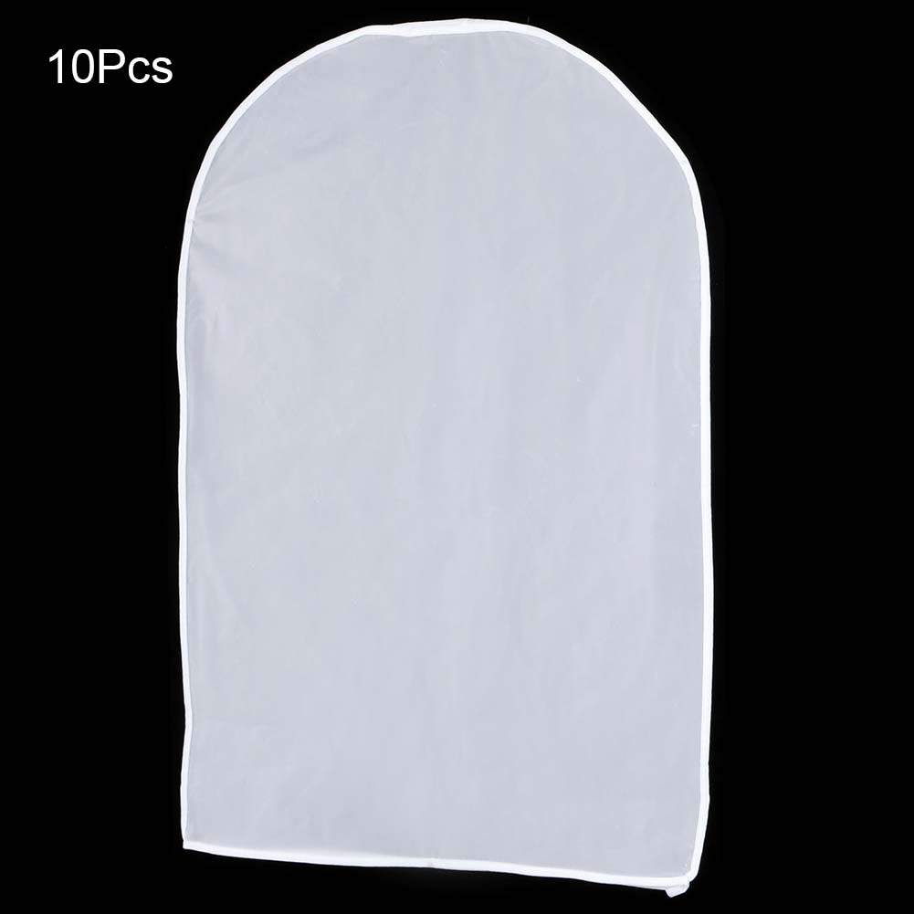 10Pcs Household Transparent Hanging Clothes Garment Suit Dust Cover Coat Protector Bag(60x80cm For