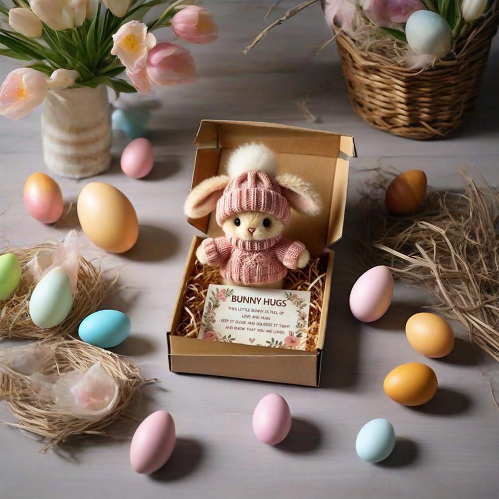 Mini Bunny Hug Cute Easter Gift Easter Plush Bunny Soft Easter Bunny Stuffed Animal Easter Bunny Plush Toy for Girls Boys Kids