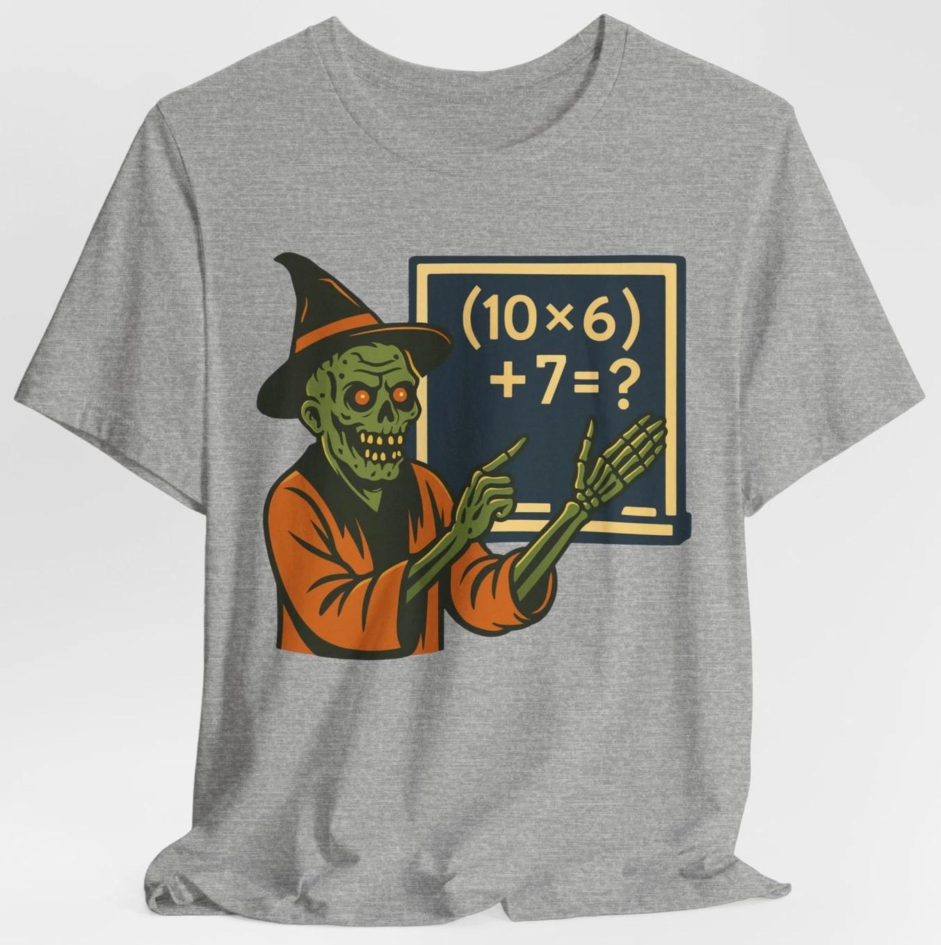 Funny Halloween Math 67 Meme T-Shirt Skeleton Teacher (10×6)+7, Six Seven XL