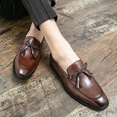 British Business Casual Pointed Tassel Hairstylist Small Leather Shoes