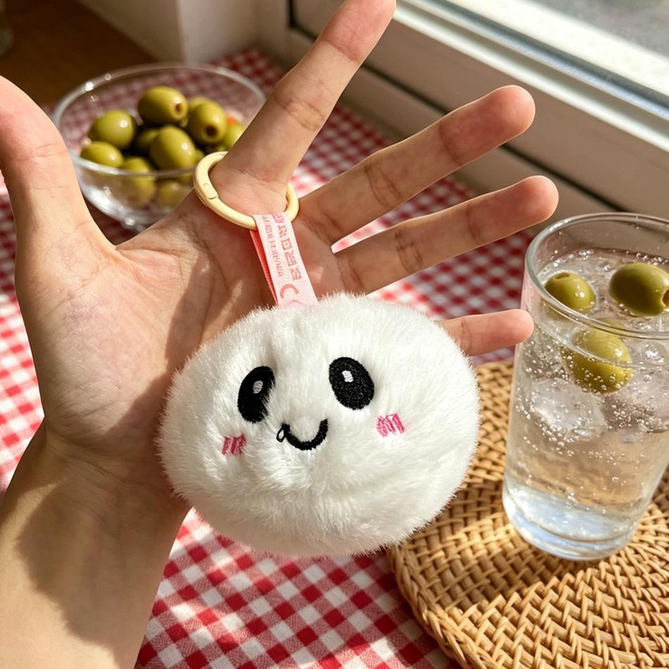 Kids  Childrens New Kawaii Steamed Bun Plush Keychain Stress Relief Squishy Fluffy Pendant Cute Bag Charm for Girls