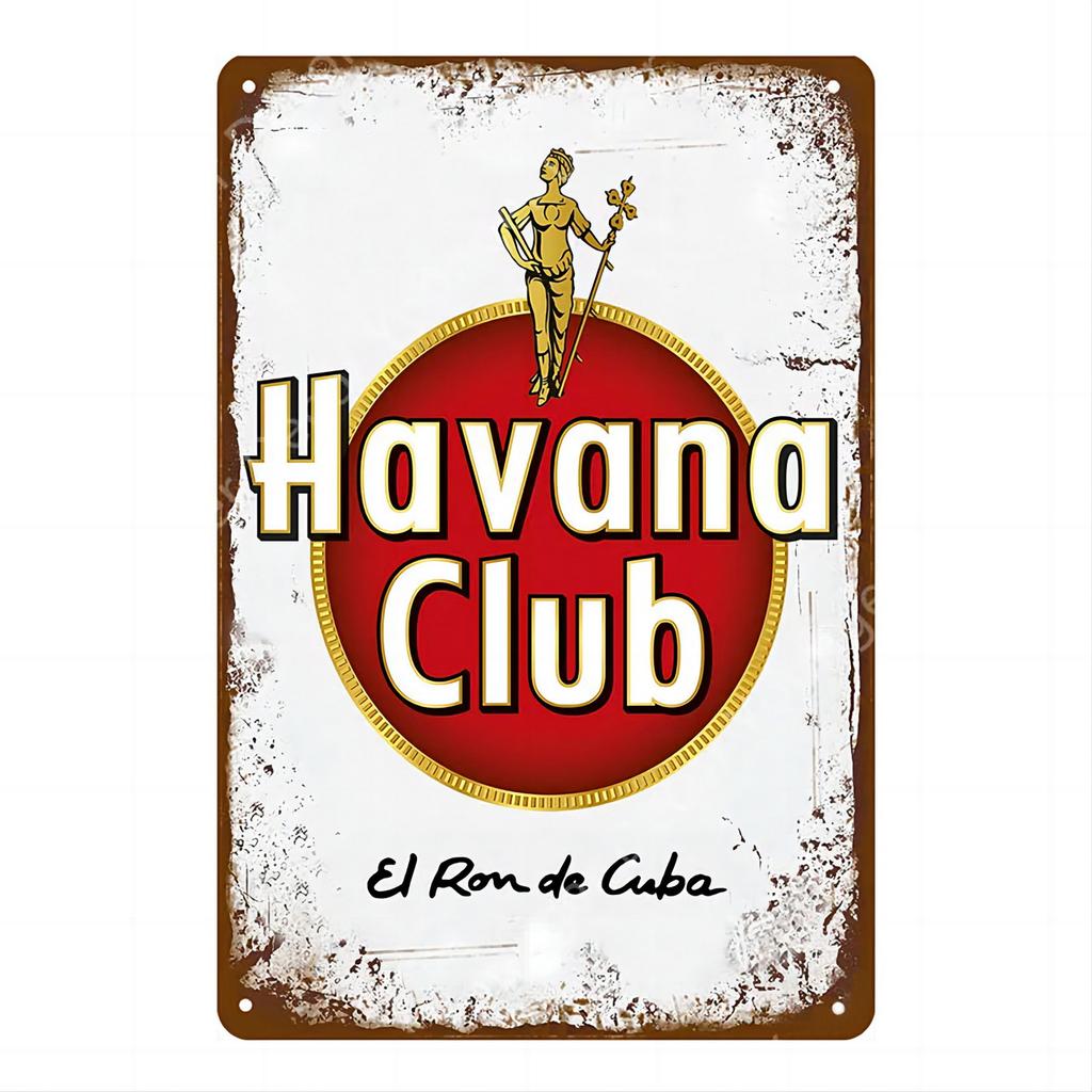 Havana Club Metal Tin Signs Plaque Wall Decoration Vintage Art Posters Iron Painting for Man Cave Home Cafe Garden Club Bar Pub