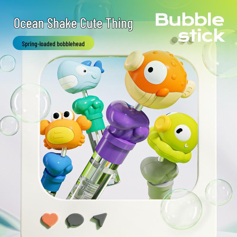 Children's Bubble Wand Toy - Pufferfish, Octopus, Shark Design.