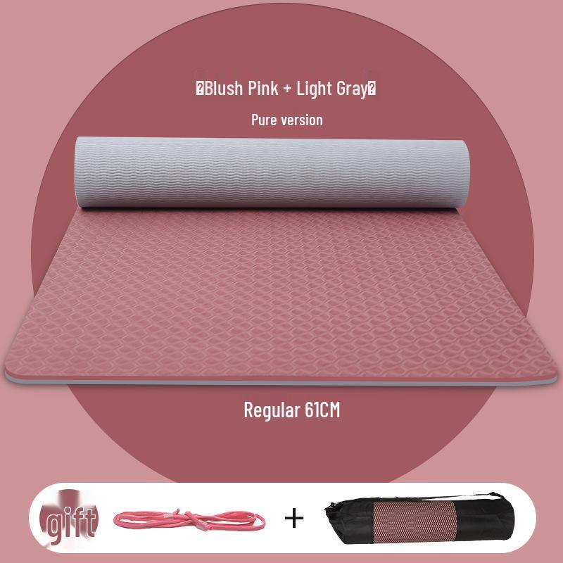 TPE Non-slip Thickened Yoga Mat for Home Fitness – Silent, Shock-Absorbing, Portable Exercise Mat