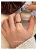 Suzyacc KR Vintage Rhinestone Drip Glaze Circle Ring - Women's High-End Niche Design Statement Piece