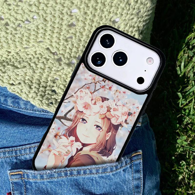 Japanese Style Anime Girl Phone Case For iPhone 17 AIR 16 Pro Max 15 14 Pro 11 12 13 Shockproof Silicone Cover