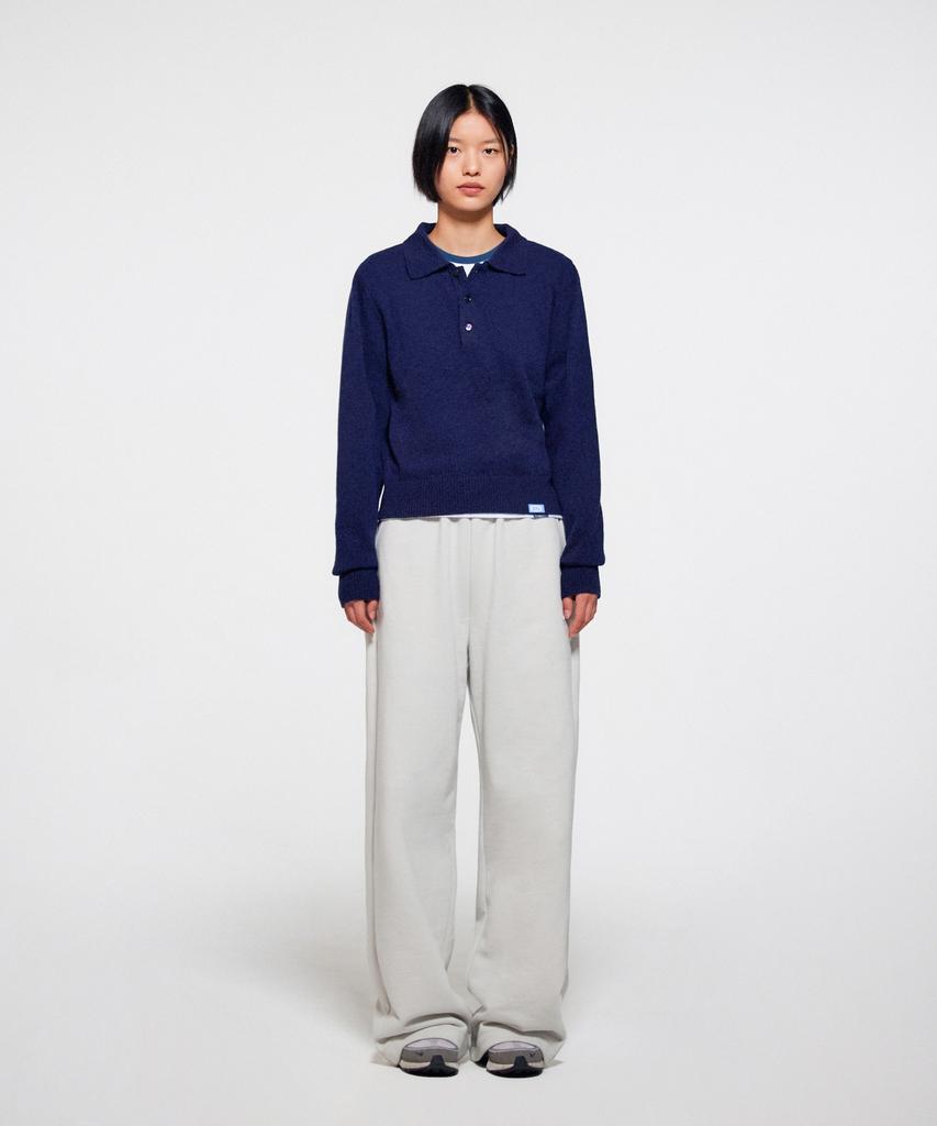 ERA Women Wool Blend Polo Sweater - Navy
