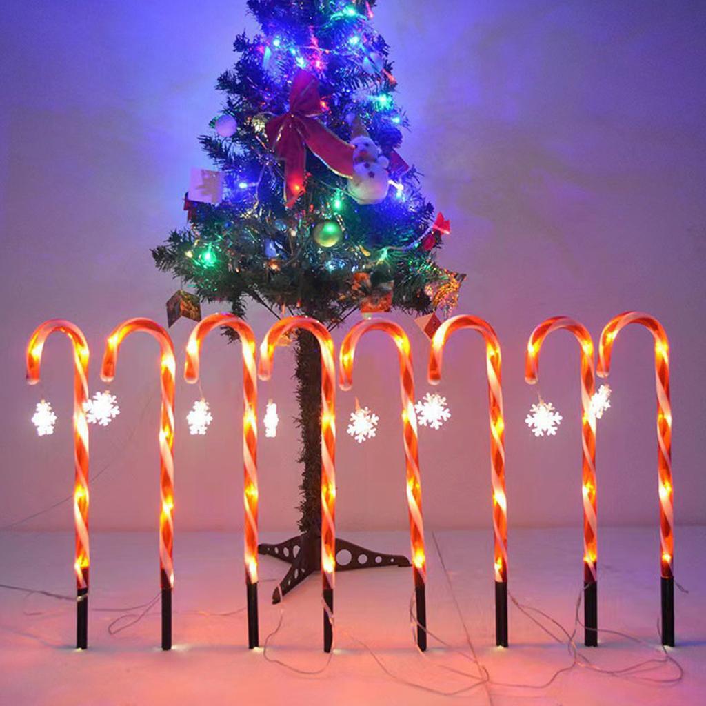 5PCS Solar Pathway Lights Outdoor Christmas Decorations Christmas Candy Garden Lights for Outdoor Garden Balcony Lawn Decoration