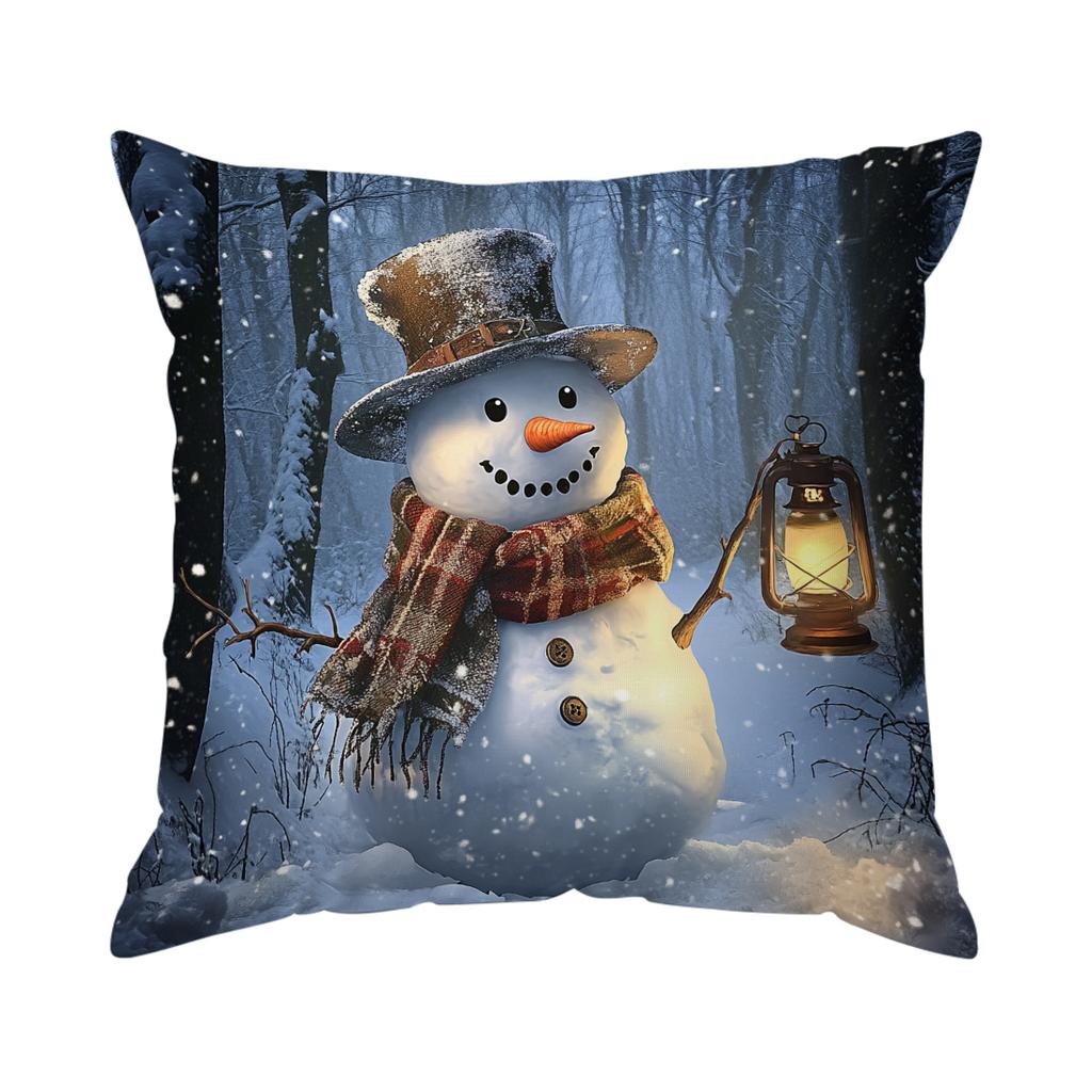 Christmas Forest Snowflakes Pillowcase Bedroom Sofa Cushion Cover 100% Polyester Living Room Cushion Pillowcase Home Decor