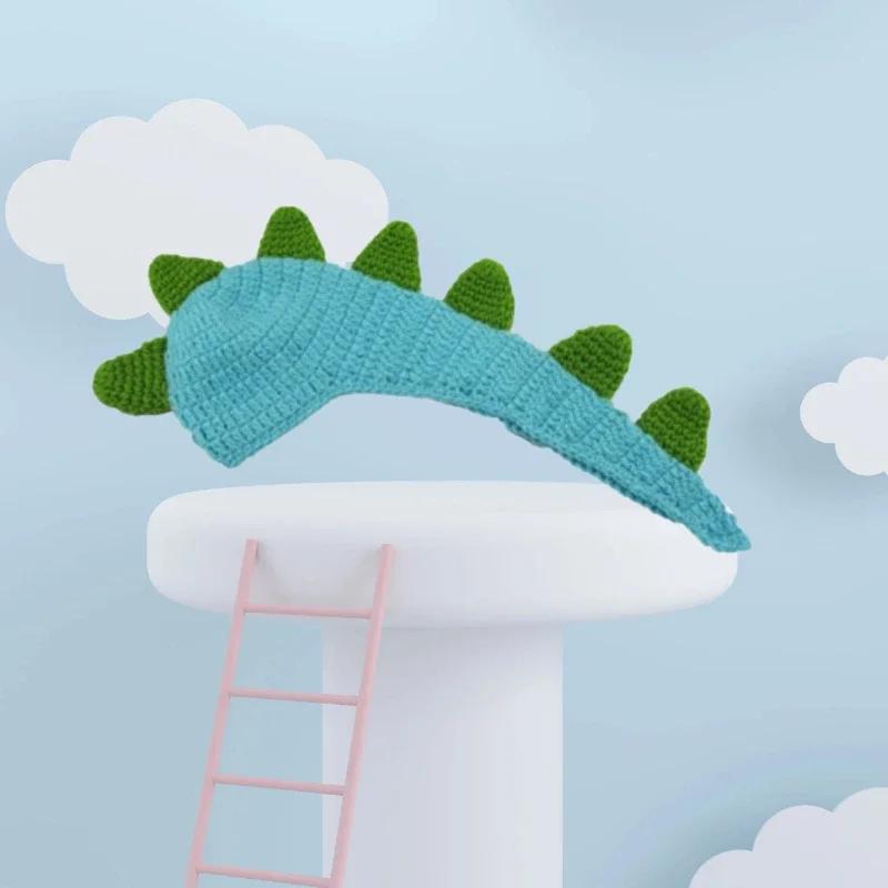 Knitted Little Dinosaur Baby Photography Props Blue Studio Style Clothing Supply Woolen Yarn Hat Clothes for Newborn Photo Props