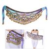 Women Bellydance Hip Scarf with Gold Coins, Belly Dance Belt Skirts Wrap, Belly Dance Hip Scarf Bellydance Coin Cloth