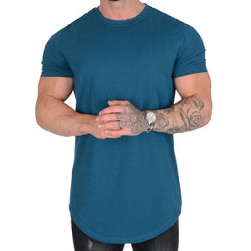 High Street European and American Men's Muscle below the Hip Brother Short Sleeve T-shirt