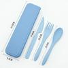 Přenosná cestovní sada příborů Pšeničný nůž Vidlička Lžíce S cestovním boxem na nádobí Kancelářský pracovník Student Příbory BBQ Stolní sada