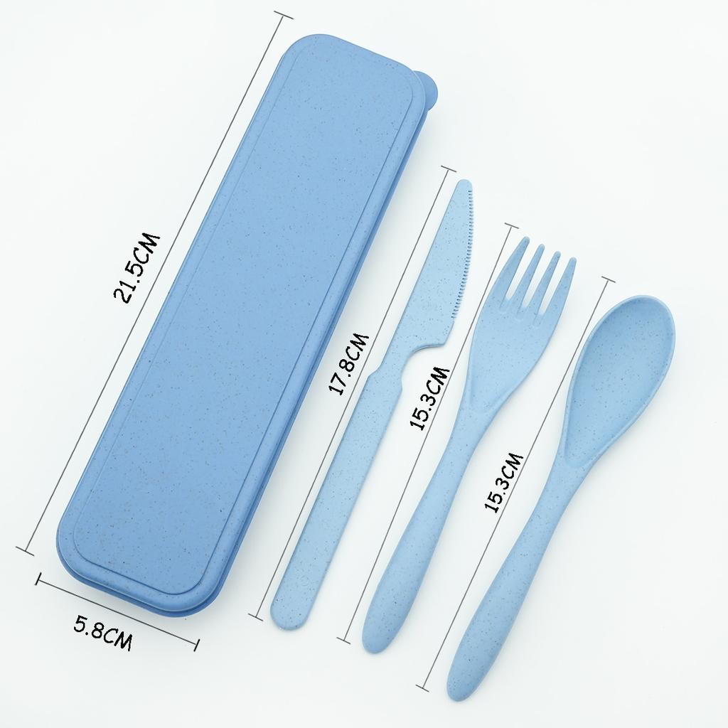 Přenosná cestovní sada příborů Pšeničný nůž Vidlička Lžíce S cestovním boxem na nádobí Kancelářský pracovník Student Příbory BBQ Stolní sada