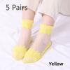 5 Pairs of Women's Spring Thin Mid Cylinder Cotton Sole Lace Lace Socks
