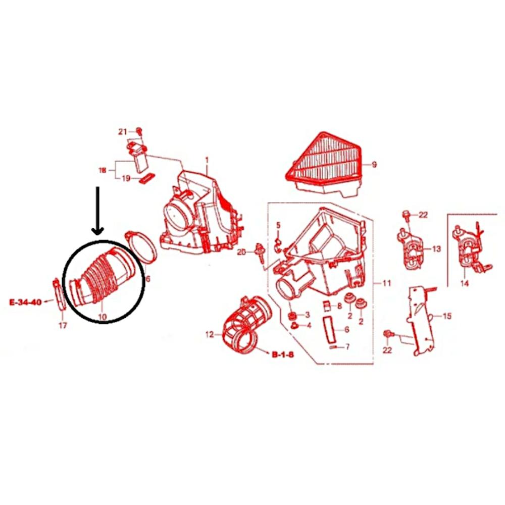 Luftfilter-Einlassrohr für Honda CR-V Luftansaugschlauch Rohr 1,6 Dieselschlauch für CRV 17228-R5Z-G01 17228R5ZG01 2013–2017 Jahre