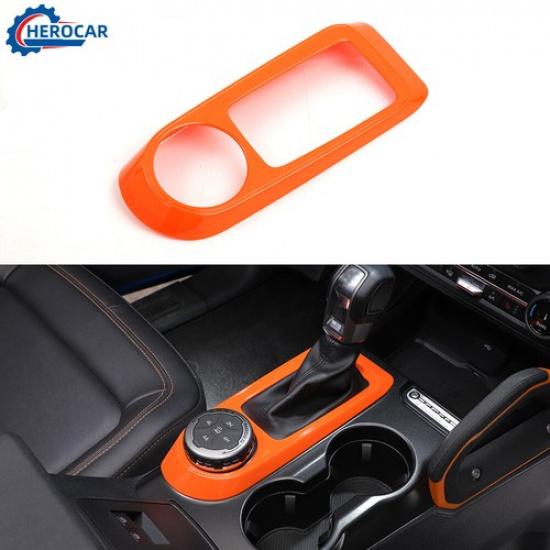 Center Gear Shift Panel Decoration Cover Trim For Ford Bronco +Orange ABS