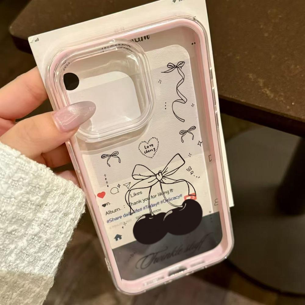 Kirsch-Handyhülle Für Für Iphone 17 Pro Hülle Für Iphone 16 13 11 1 14 12 Pro Max 17 Air 2 in 1 Bonbonfarbe Weiche Klare Stoßfeste Abdeckung