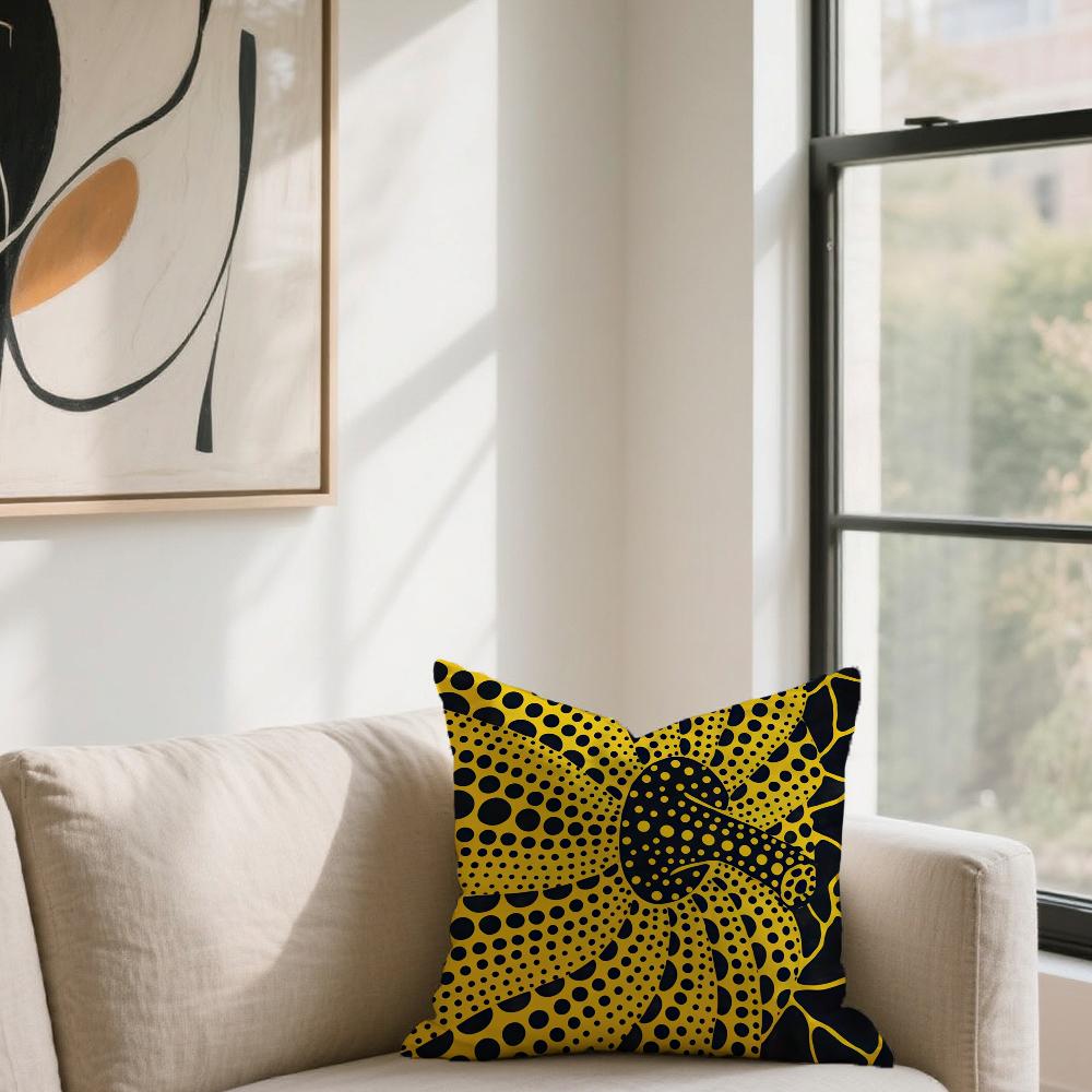 Art K-Kusama Y-Yayoi Pumpkin Cushion Cover For Sofa Car Office Cafe Soft And Comfortable Double-Sided Printing Pillow Cover