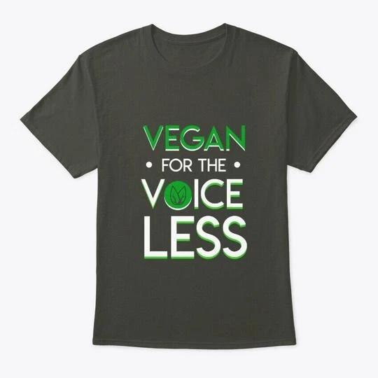 Vegan For The Voiceless Vegetarian Gifts TTshirt Made in the USA Size S to 5XL 2XL