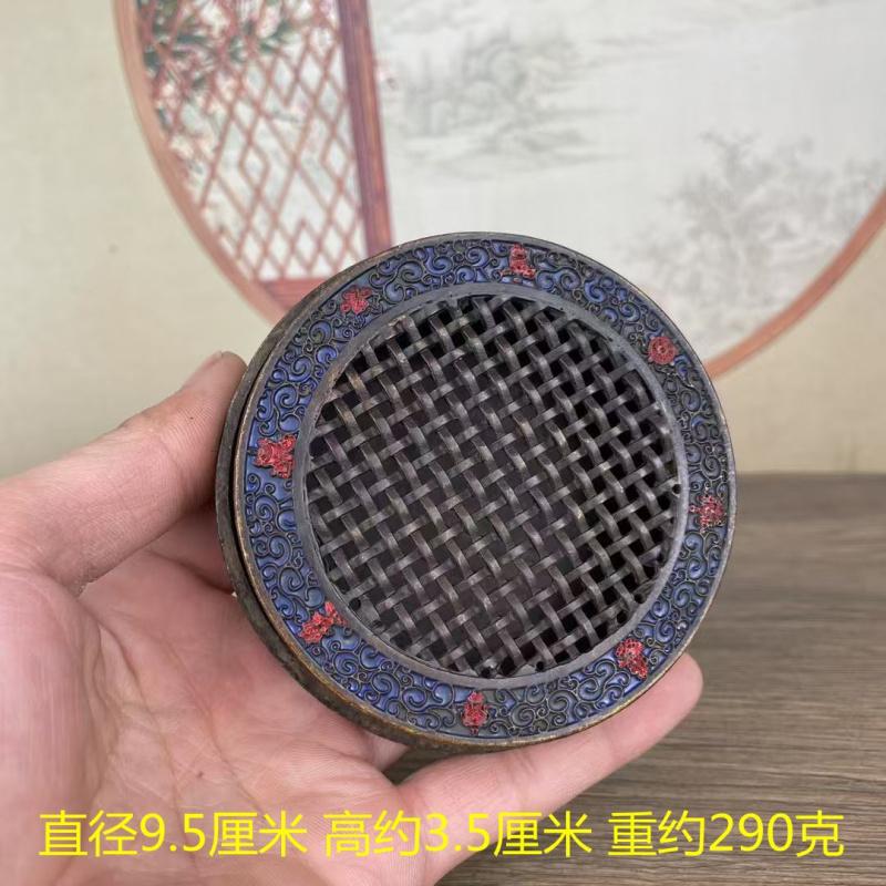 Vintage Patina Alloy Copper Blue Glaze Incense For Home Indoor Use Agarwood Sandalwood Burner Antique Style Ornament Coil